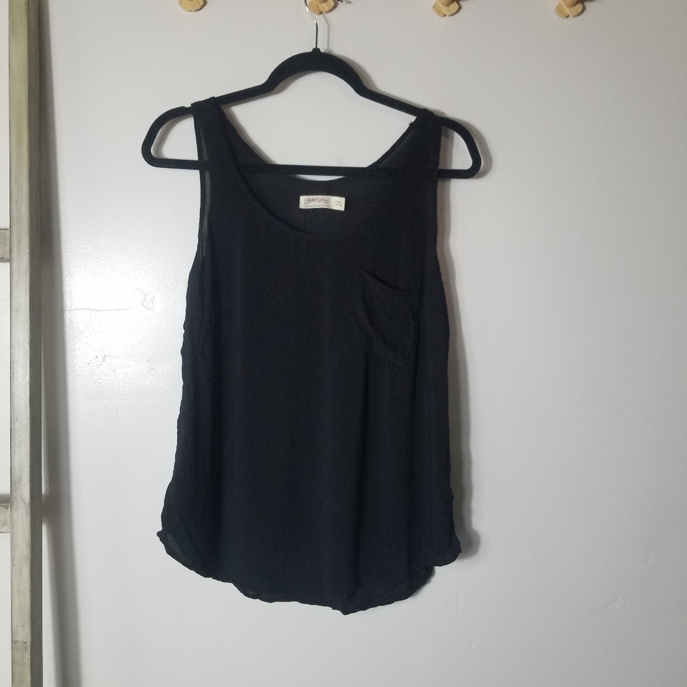 FADED GLORY WOMEN'S BLACK TANK WITH POCKET SIZE SMALL